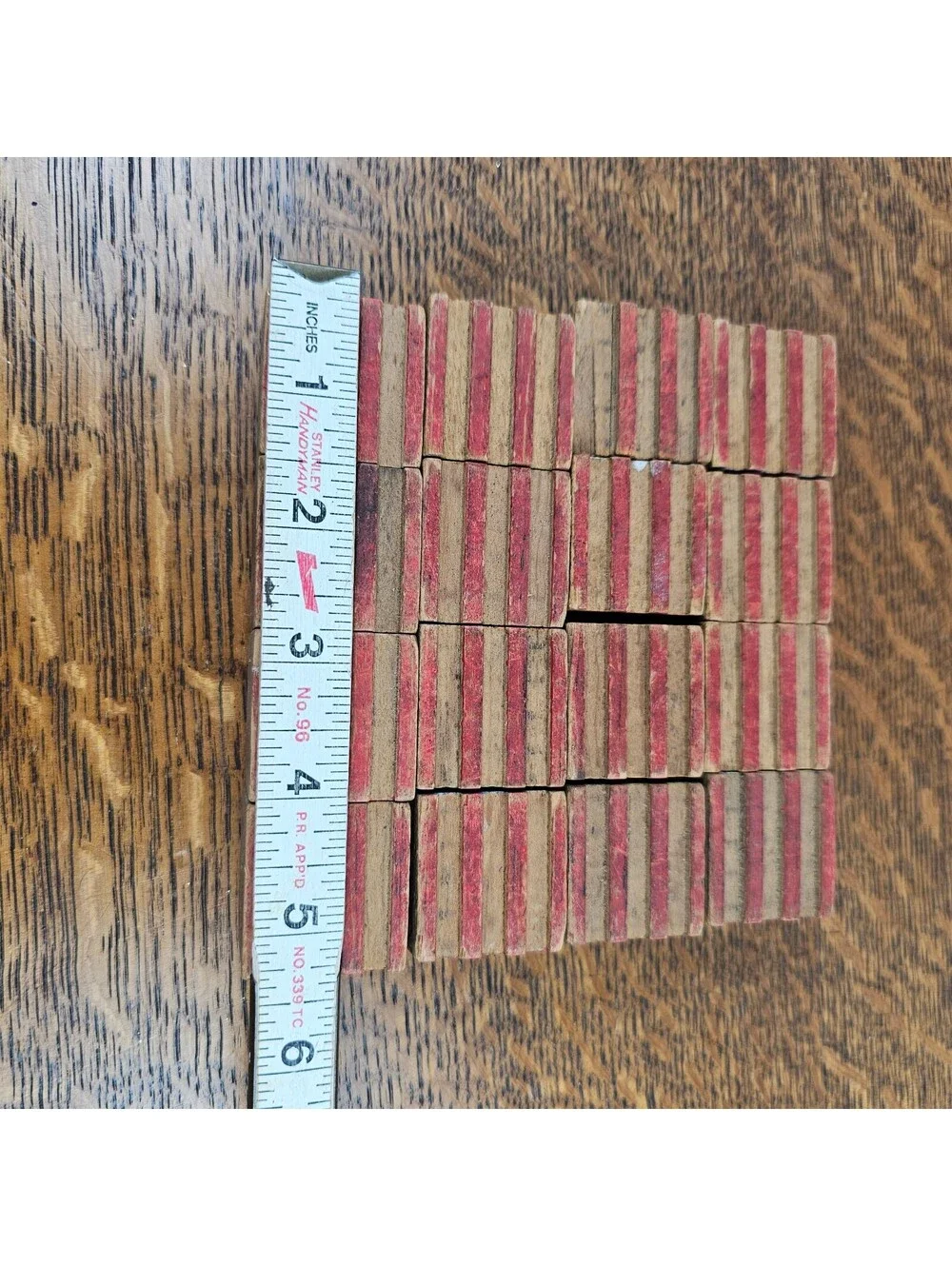 Vintage Interlocking Wooden Alphabet Blocks Lot 16 ABC Picture Toy Raised Stripe